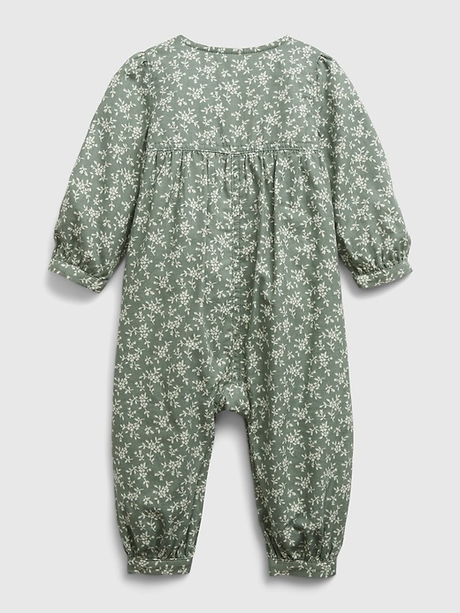2 of 8 showing, with the color gasoline green of product Baby Print One-Piece Outfit Set