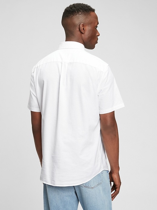 2 of 8 showing, with the color white of product Lived-In Stretch Oxford Shirt