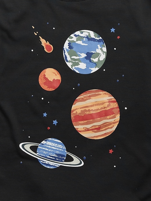 2 of 8 showing, with the color black of product Kids 100% Recycled Space Graphic Jogger Set