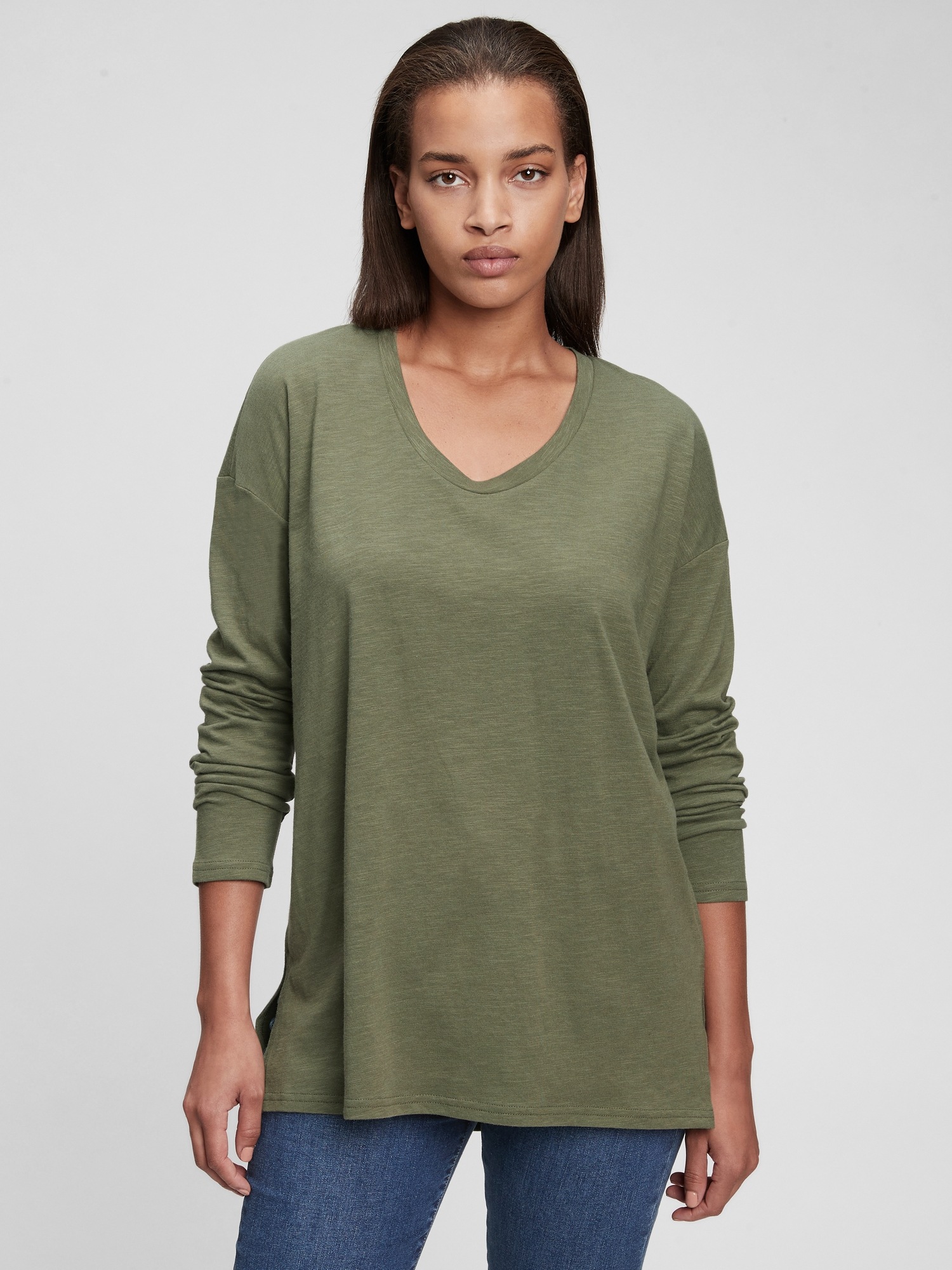 crew neck tunic t shirt