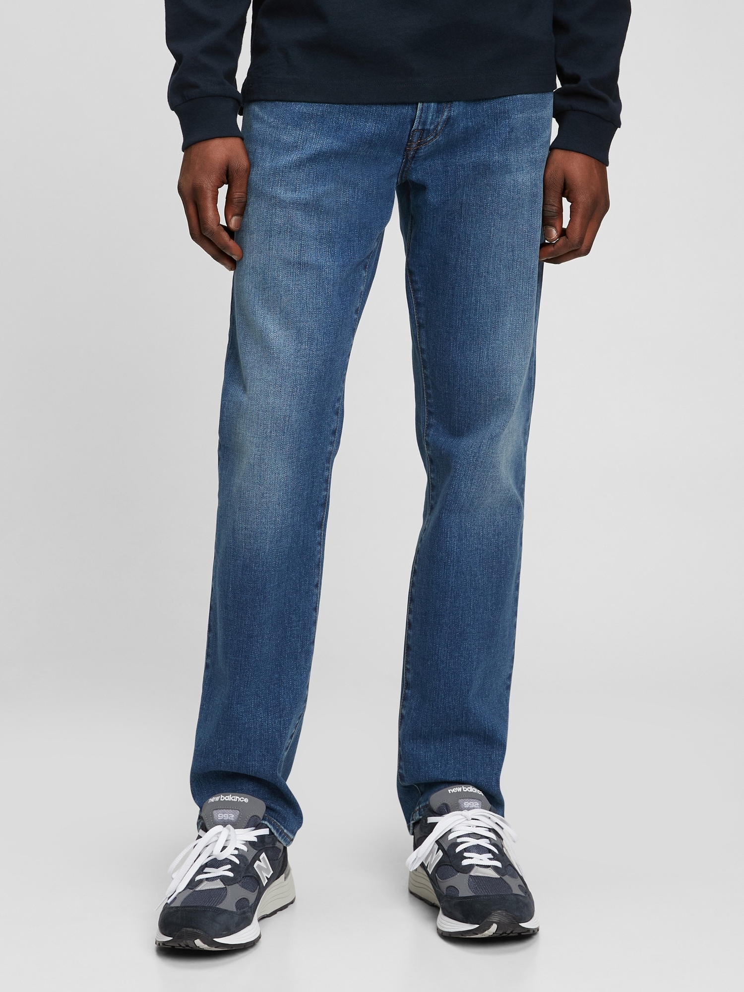 Soft Flex Straight Jeans with Washwell Gap