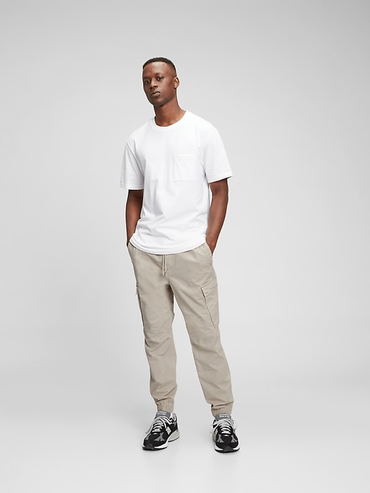 1 of 8 showing, with the color ash wash of product Cargo Joggers in GapFlex