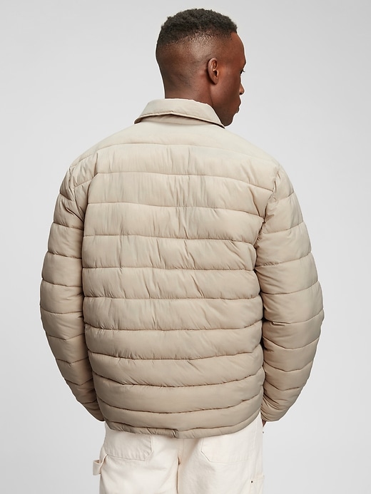 2 of 8 showing, with the color beige fossil of product Snap-Front Puffer Jacket