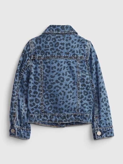 2 of 8 showing, with the color leopard print of product Toddler Leopard Print Icon Denim Jacket