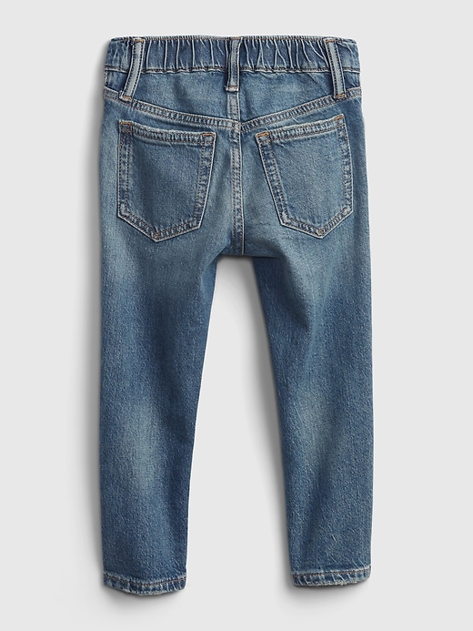2 of 8 showing, with the color medium wash of product Toddler Easy Taper Distressed Jeans with Washwell™