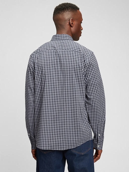 2 of 8 showing, with the color gray gingham of product Performance Poplin Shirt