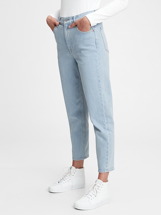 Image number 1 showing, Sky High Rise Mom Jeans with Washwell