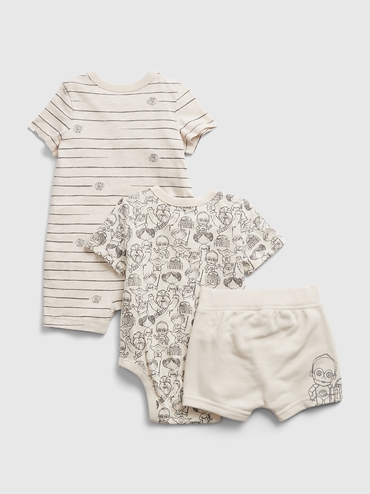 2 of 8 showing, with the color beach pebble of product Baby & Toddler Star Wars Outfit (3-Pack)