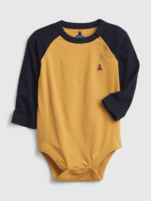 View large product image 1 of 1. Baby 100% Organic Cotton Mix and Match Raglan Bodysuit