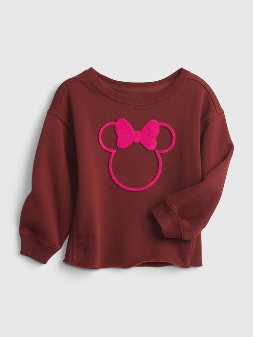 View large product image 1 of 3. babyGap &#124 Disney Minnie Mouse Raw Edge Crewneck Sweatshirt
