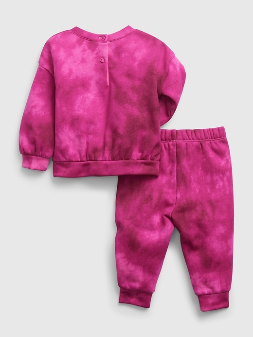 2 of 8 showing, with the color happy pink of product Baby Tie-Dye Outfit Set