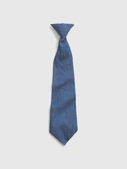 1 of 8 showing, with the color chambray of product Kids Chambray Clip-On Tie