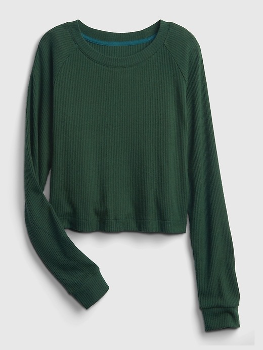2 of 8 showing, with the color dark emerald of product Teen Softspun Ribbed Boxy Sweater