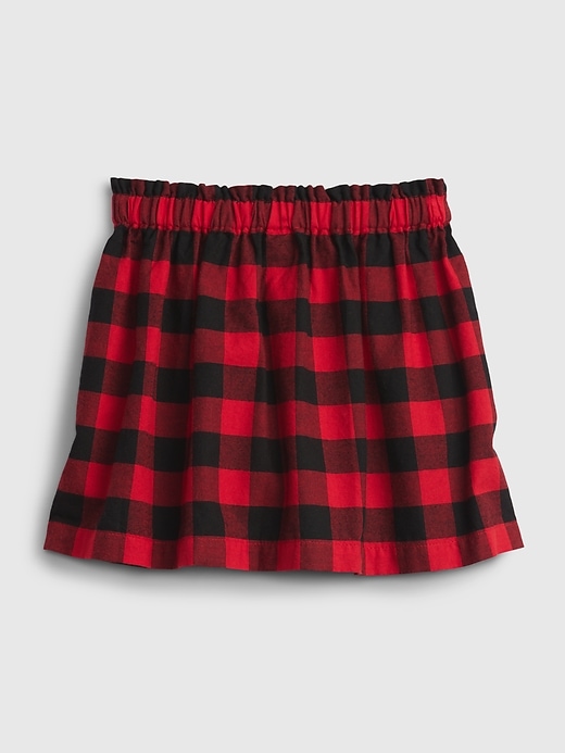 2 of 8 showing, with the color buffalo plaid of product Toddler Flannel Skirt