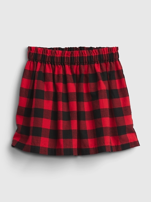 1 of 8 showing, with the color buffalo plaid of product Toddler Flannel Skirt
