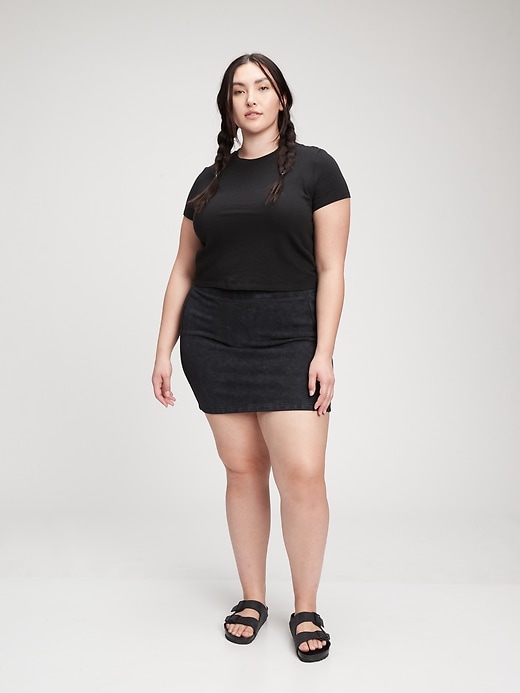 1 of 8 showing, with the color true black of product Vintage Soft Mini Skirt