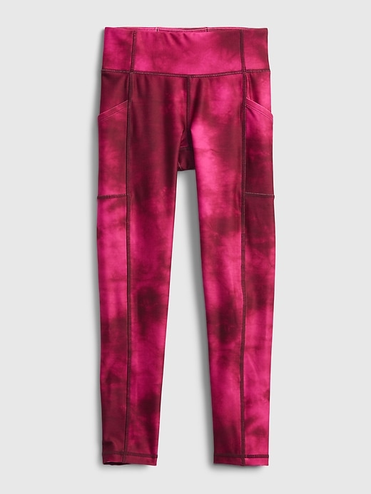 1 of 8 showing, with the color red delicious of product GapFit Kids Recycled Polyester Pocket Leggings