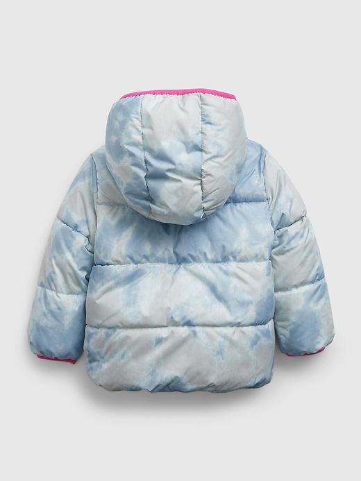 2 of 8 showing, with the color BLUE TIE DYE of product Toddler Reversible ColdControl Max Sherpa Puffer Jacket