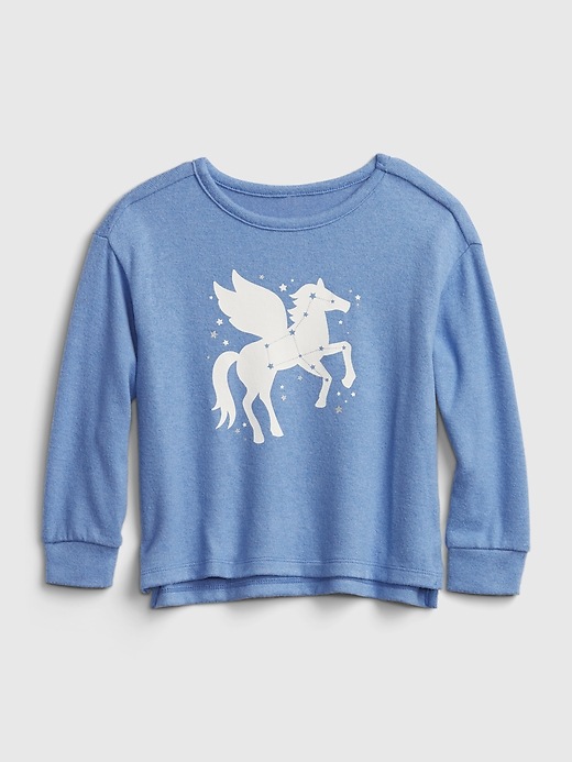 1 of 8 showing, with the color cabana blue of product Toddler Softspun Graphic T-Shirt