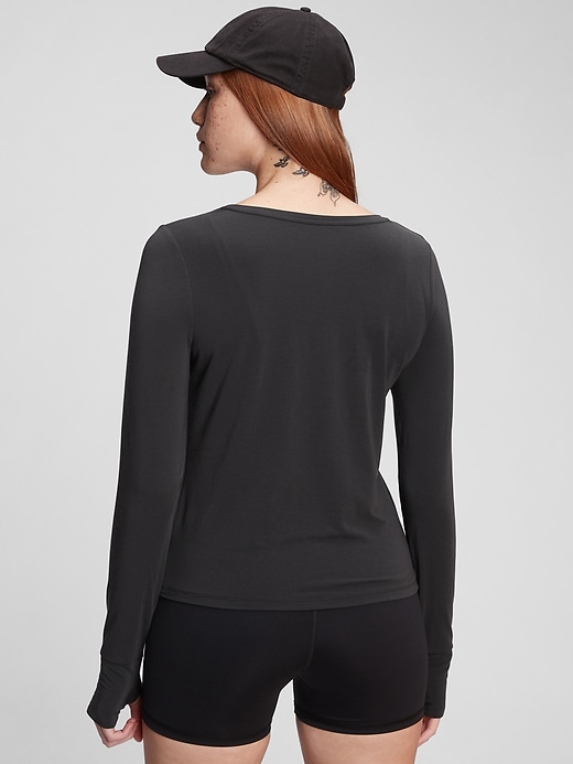 View large product image 2 of 3. GapFit Breathe Twist-Front T-Shirt