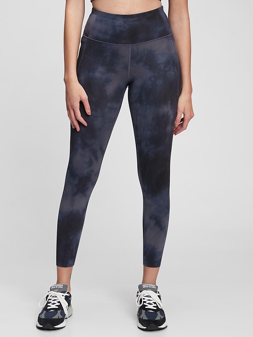 1 of 8 showing, with the color navy blue tie dye of product GapFit High Rise Power 7/8 Leggings