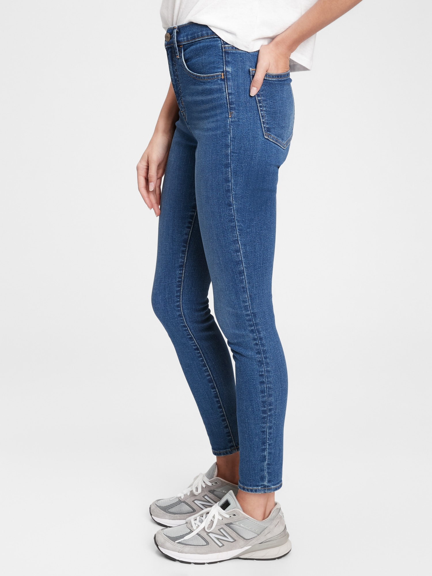 high rise true skinny jeans with washwell
