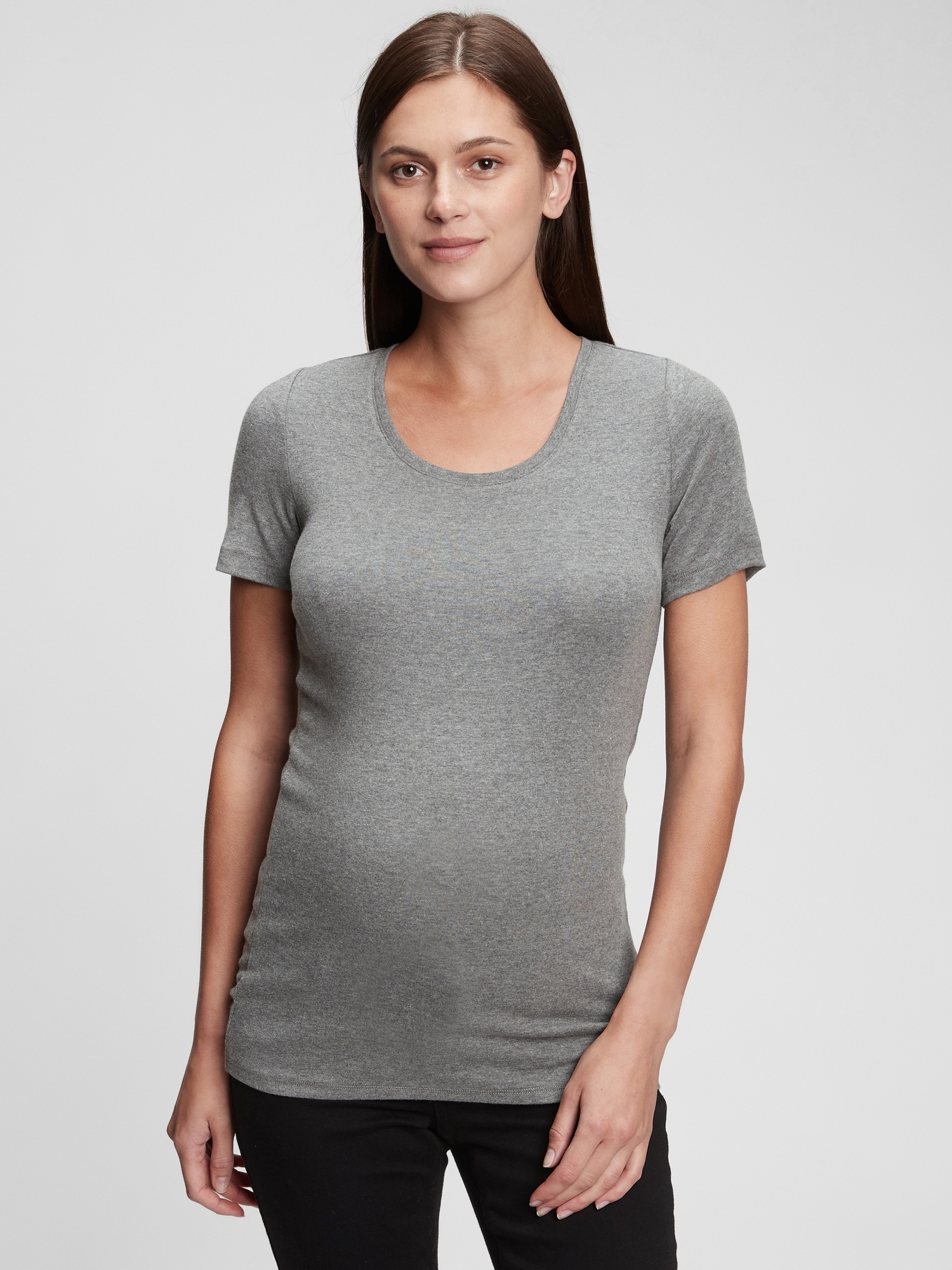 Gap Maternity Modern Crewneck T-shirt In Grey