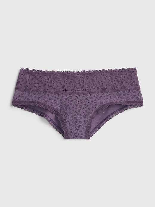 1 of 8 showing, with the color purple violet leopard print of product Lace Cheeky