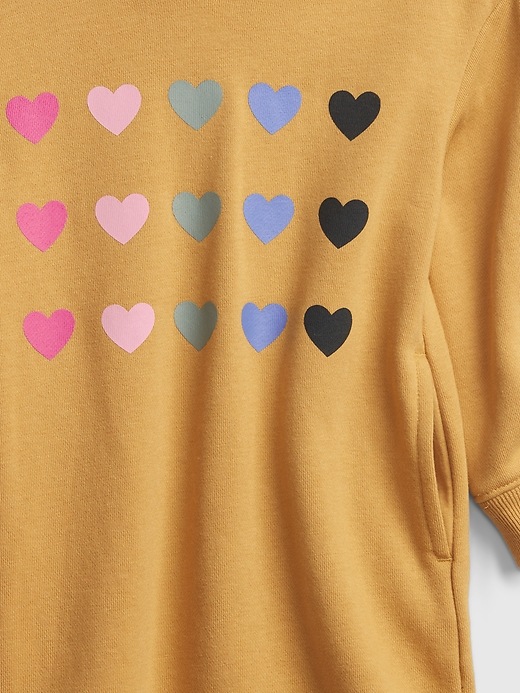 Image number 3 showing, Toddler Heart Graphic Hoodie Dress