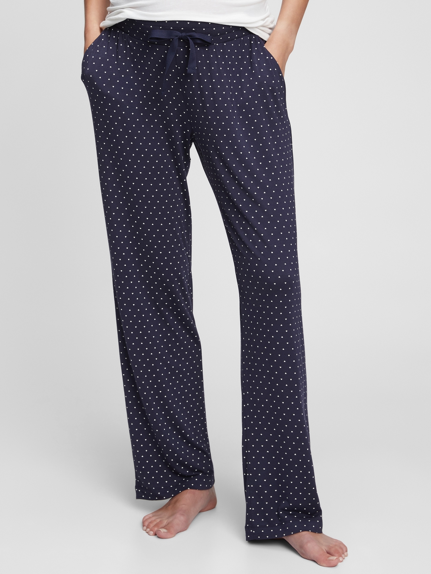 Gap Maternity Modal Sleep Pant In Navy Hearts