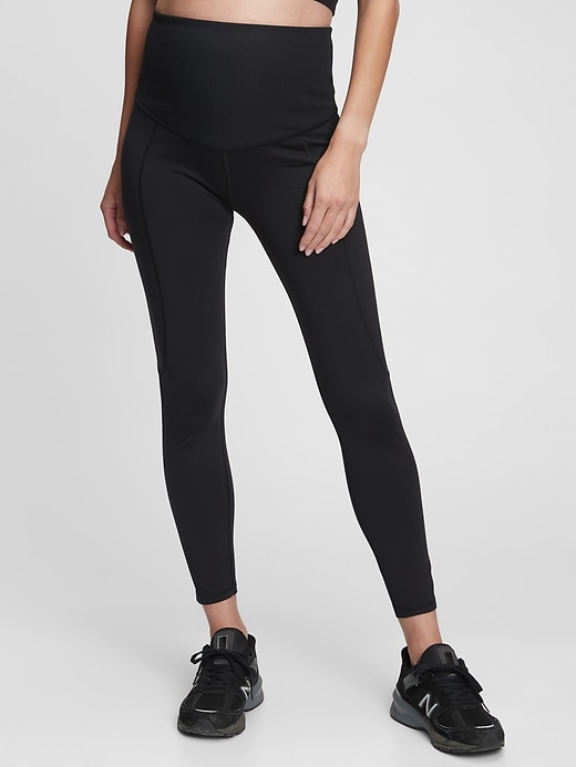 View large product image 1 of 1. Maternity GapFit Recycled High Rise Ribbed Full-Length Leggings