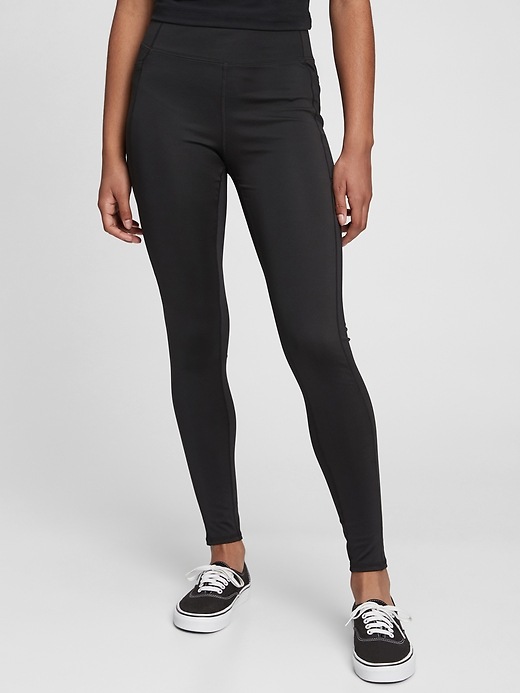 1 of 8 showing, with the color true black of product GapFit Teen Pocket Leggings