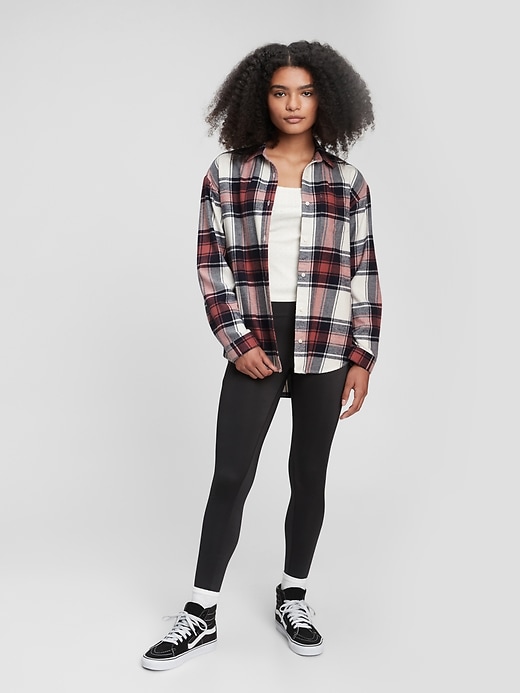 1 of 8 showing, with the color red blue plaid of product Teen Flannel Shirt