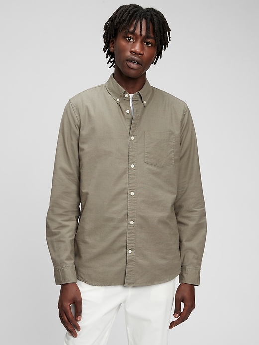 1 of 8 showing, with the color mesculen green of product Oxford Shirt in Standard Fit
