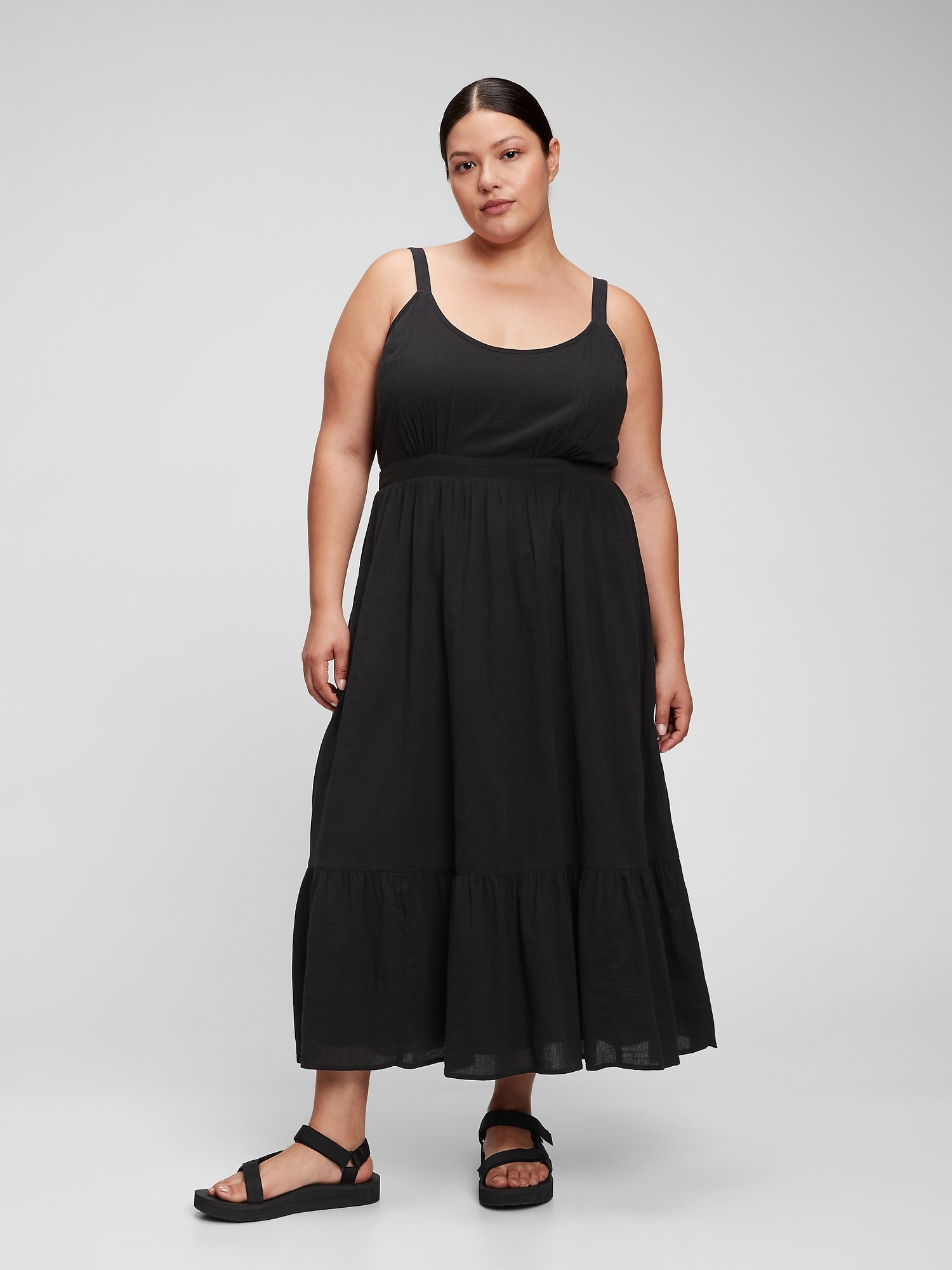 Scoopneck Fit & Flare Midi Dress | Gap