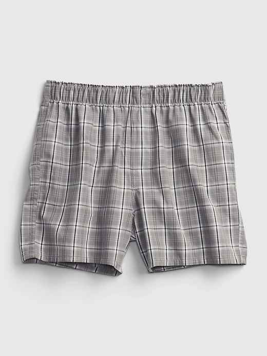 1 of 8 showing, with the color gray plaid of product Poplin Boxers
