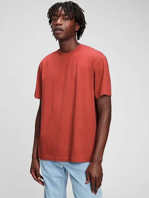 1 of 8 showing, with the color rose russet red of product The Gen Good T-Shirt