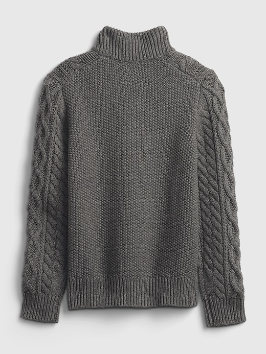 Image number 3 showing, Kids Mockneck Cable-Knit Sweater