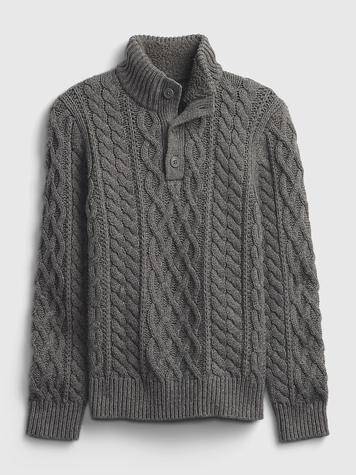 Image number 1 showing, Kids Mockneck Cable-Knit Sweater