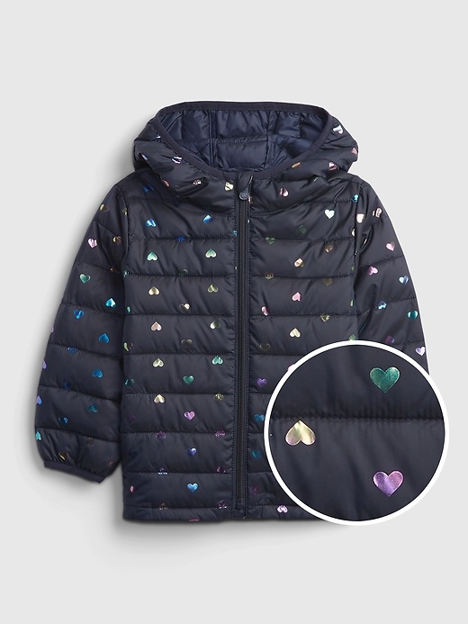 1 of 8 showing, with the color FOIL HEARTS of product Toddler 100% Recycled ColdControl Print Jacket