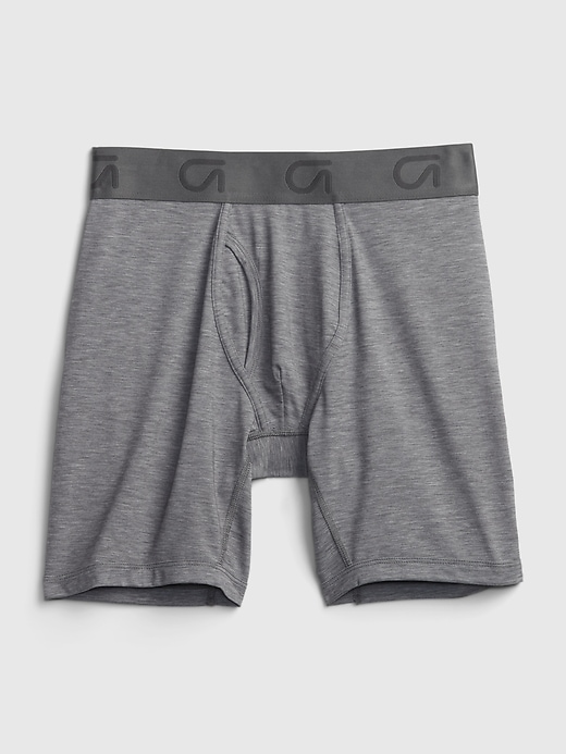 1 of 8 showing, with the color gray heather of product GapFit 7" Boxer Briefs