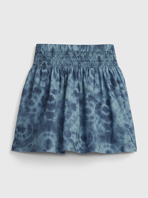 2 of 8 showing, with the color navy tie dye of product Kids Smocked Skirt