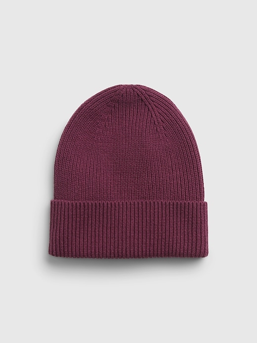 View large product image 1 of 1. Organic Cotton Ribbed Beanie