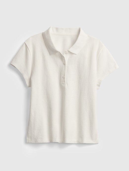2 of 8 showing, with the color new off white of product Teen 100% Organic Cotton Shrunken Polo Shirt