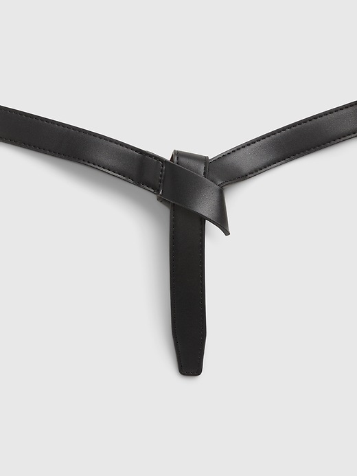 2 of 8 showing, with the color true black of product Vegan Leather Belt