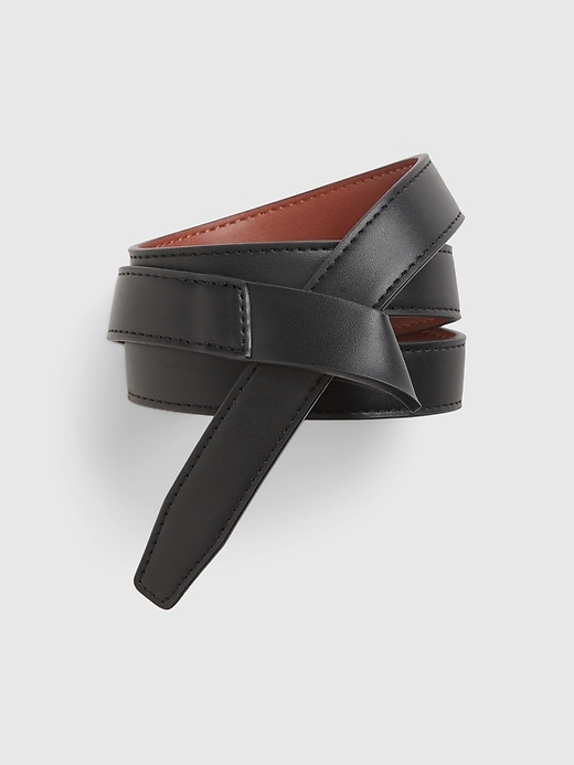 1 of 8 showing, with the color true black of product Vegan Leather Belt