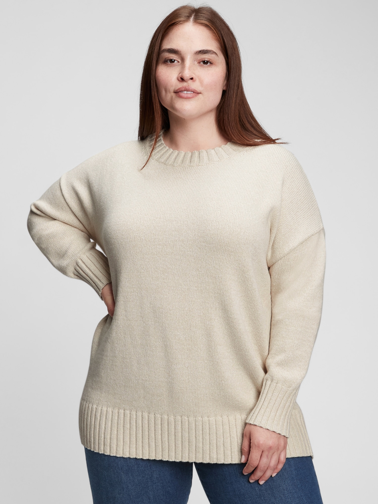 Relaxed Cotton Tunic Sweater | Gap