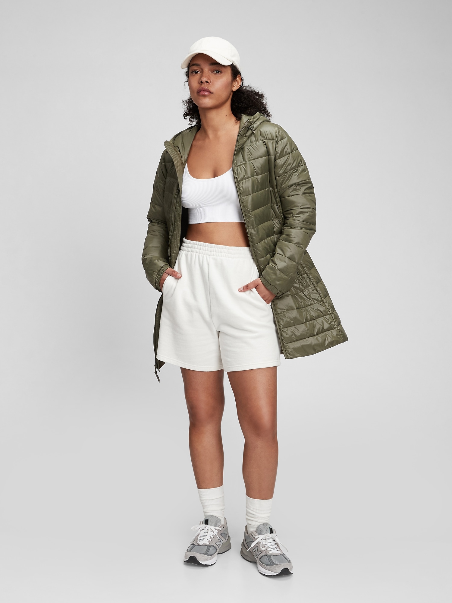 100 Recycled Nylon Puffer Coat Gap