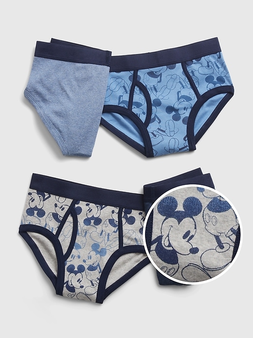 View large product image 1 of 1. GapKids &#124 Disney Organic Cotton Mickey Mouse Briefs (4-Pack)