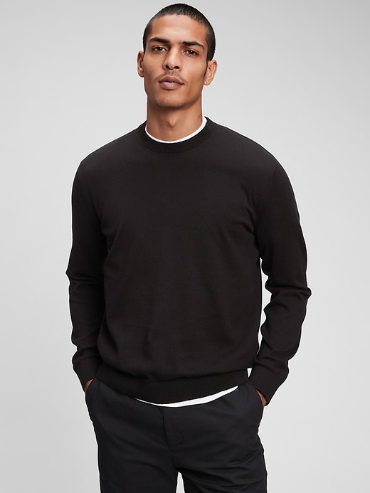 1 of 8 showing, with the color true black of product Mainstay Crewneck Sweater